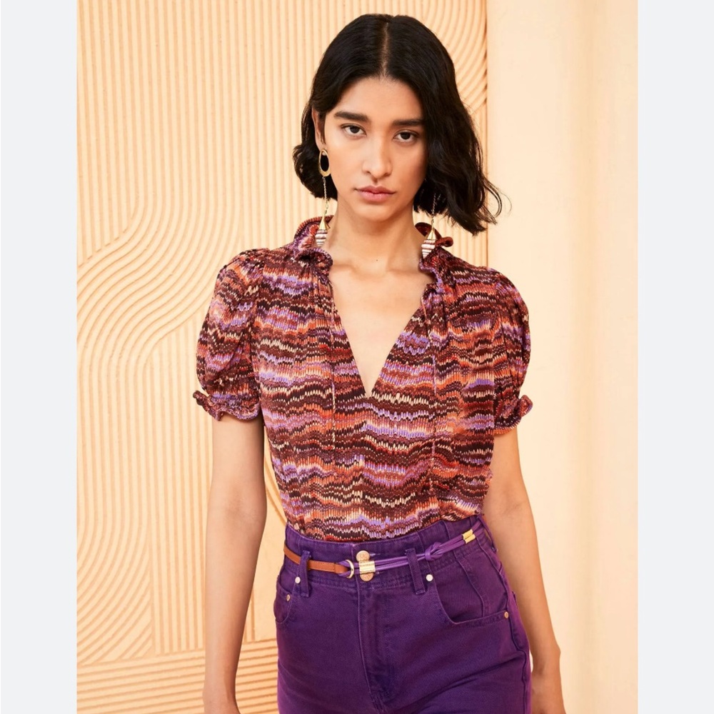 Ulla Johnson Corine Blouse Purple Sapphire